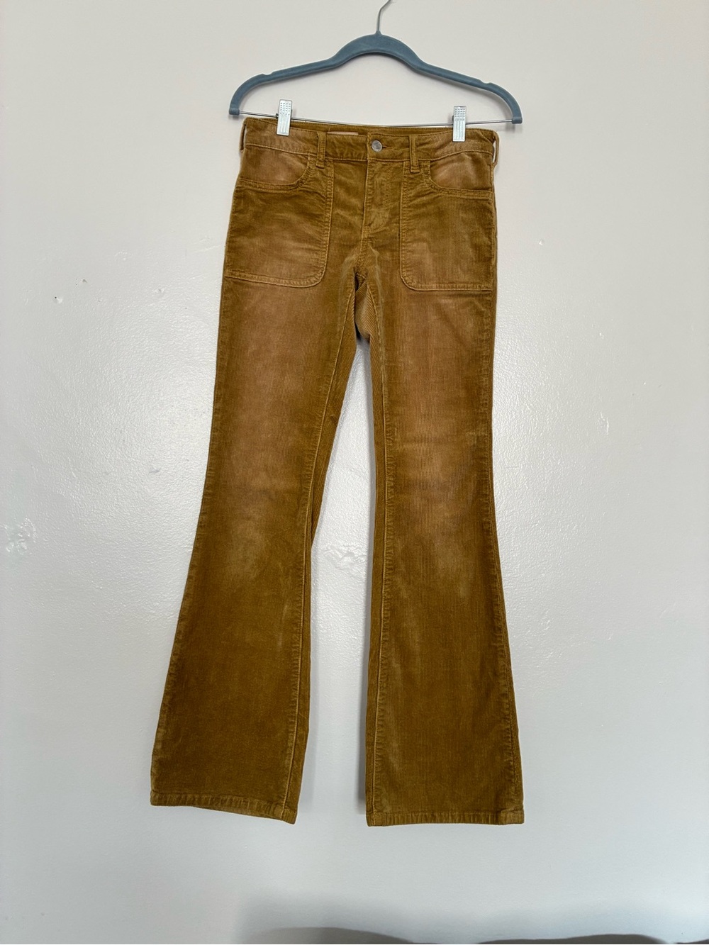 Pilcro Yellow Brown Corduroy Flare Jeans